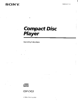 Sony CDP-CX53 - Owners Manual